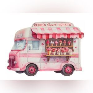 ❤️Cupid's Sweet Treats Truck Wood Decor